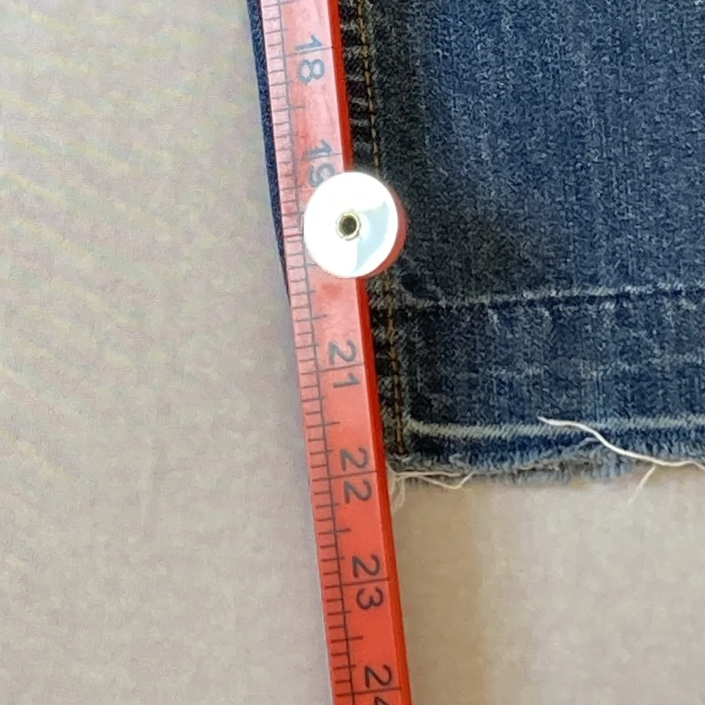 Preloved Made in Italy Blue Mid Cropped Wide Leg Jeans Size 42 - Authentic - Picture 10 of 14